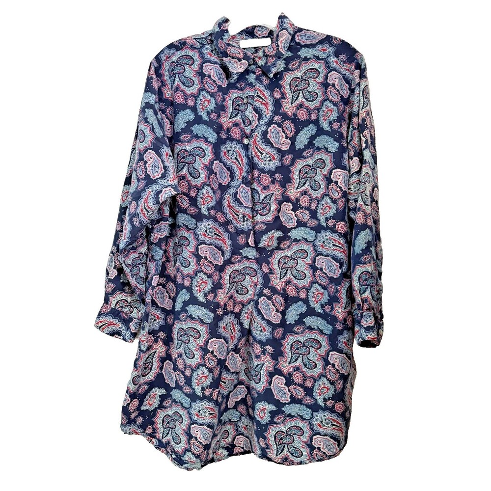 Nordstrom Lingerie Sleep Shirt Nightgown ~ Women's S/M ~ Long Sleeve ~